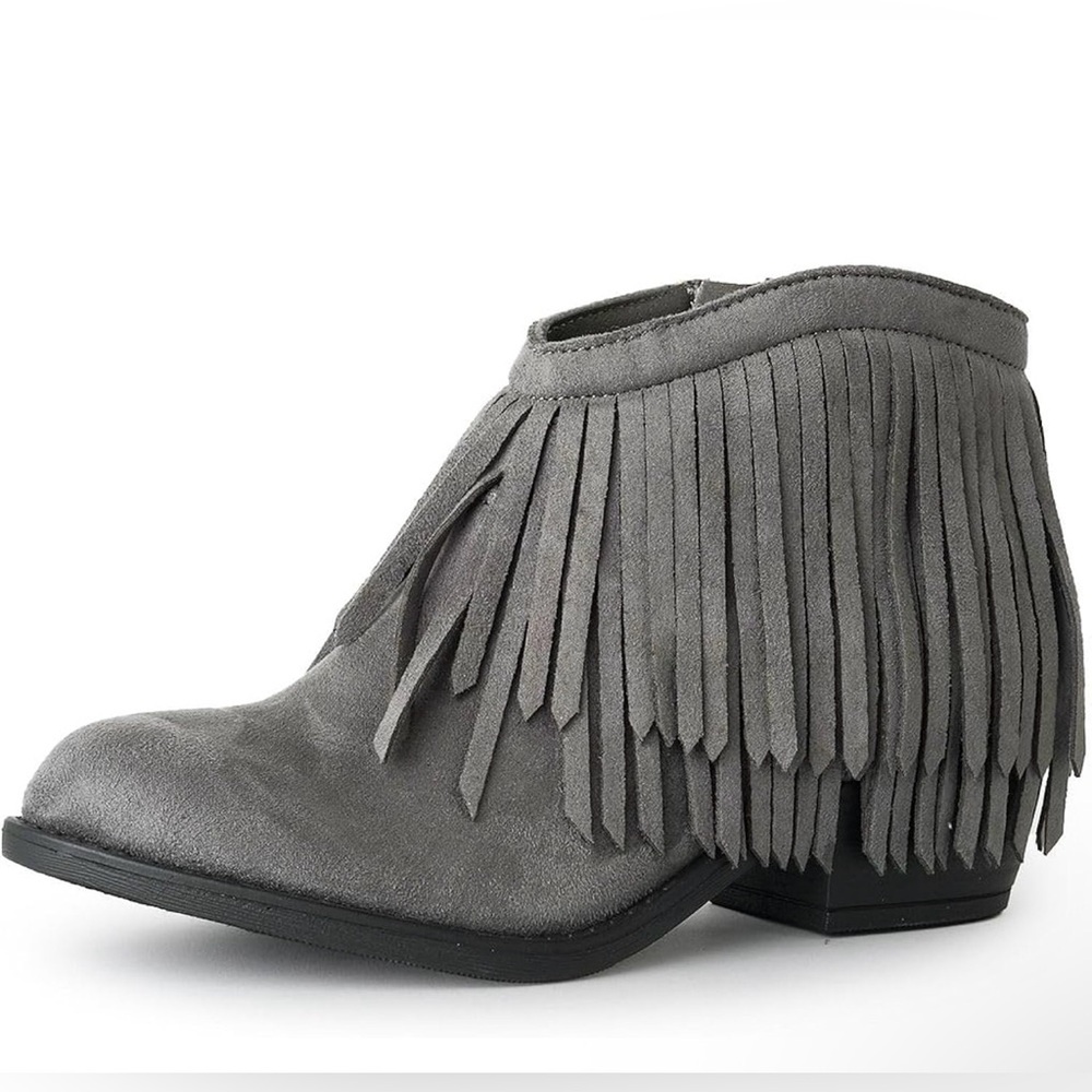 Fringe Gray Women’s Ankle Boots , Like New Only Worn Few Times, Retail $59